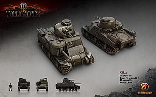 black and gray car part, World of Tanks, tank, wargaming, M3 Lee HD wallpaper