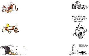 cartoon characters illustration, Calvin and Hobbes HD wallpaper