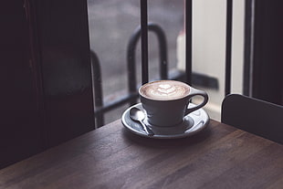 white ceramic cup with coffee