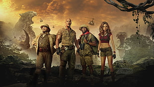 Jumanji movie poster, Jumanji: Welcome to the Jungle, Jack Black, Dwayne Johnson