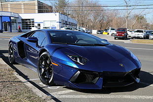 blue luxury car