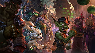 assorted-character 3D wallpaper, Hearthstone: Heroes of Warcraft, video games, Mean Streets Gadgetzan HD wallpaper