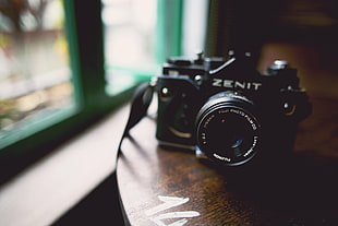 black Zenit DSLR camera, camera, depth of field, photography HD wallpaper