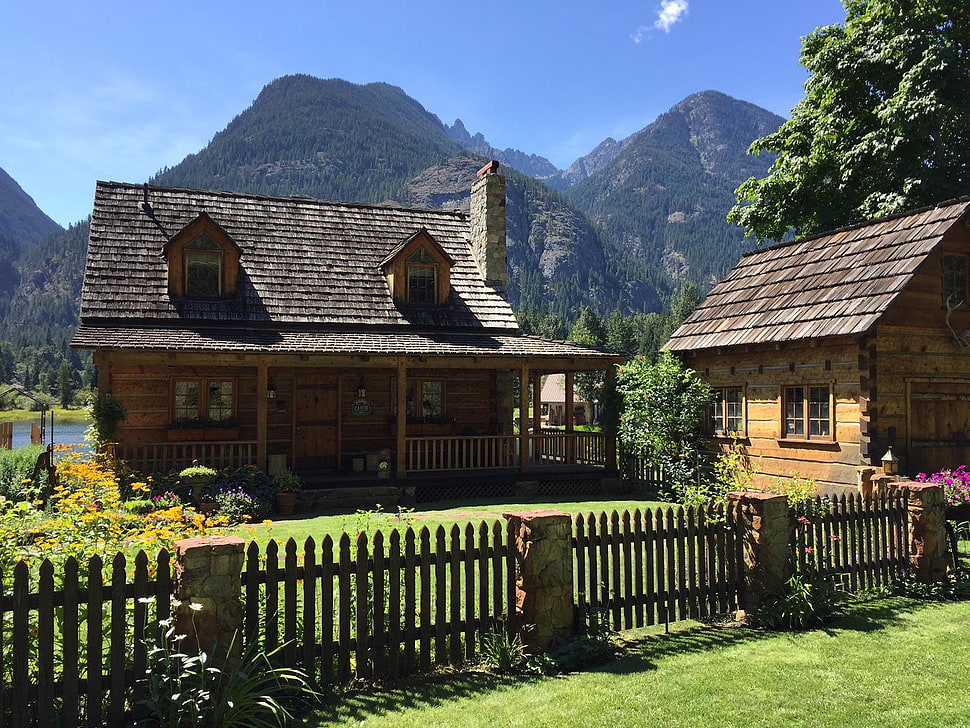 Brown Wooden House Lake Chelan Stehekin Washington State Cabin Hd