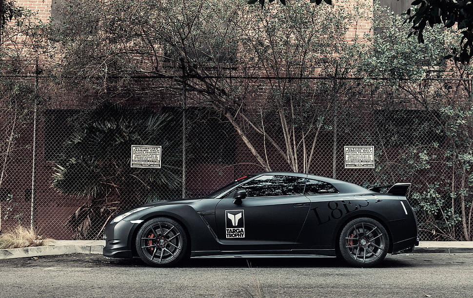 photography of black sports coupe HD wallpaper