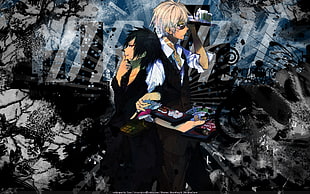 male and female animated character wallpaper, Durarara!!, Orihara Izaya, Heiwajima Shizuo, anime HD wallpaper
