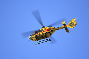 yellow helicopter HD wallpaper