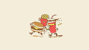 burger, fries, and cola clip art HD wallpaper