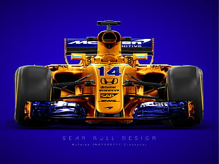 orange race car concept digital wallpaper HD wallpaper