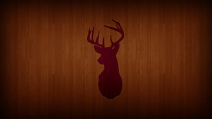 deer painted art, deer, wooden surface, wood HD wallpaper