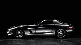 gray Mercedes SLS AMG, car, Mercedes-Benz, Mercedes-Benz SLS AMG