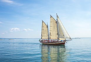 sailing ship on body of water during daytime HD wallpaper
