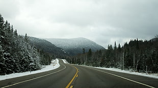 gray asphalt road, landscape, road