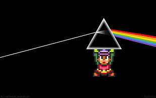 cartoon character holding prism illustration, The Legend of Zelda, Link, pixels, video games HD wallpaper