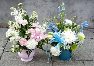 two white petaled flower centerpieces