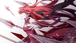 long red-haired female anime character wallpaper, Mahou Shoujo Madoka Magica, Sakura Kyoko HD wallpaper