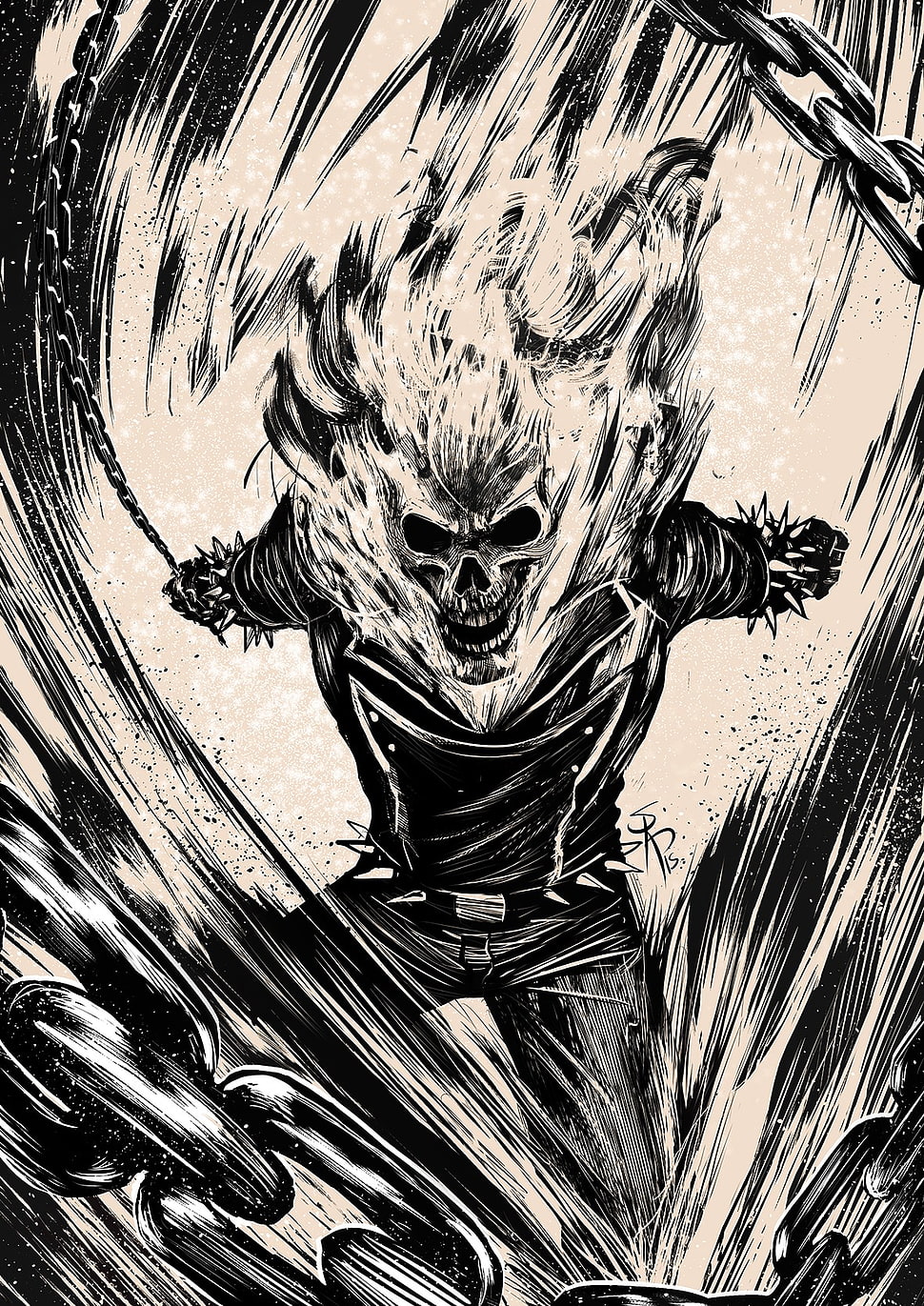 Ghost Rider sketch, Ghost Rider, Johnny Blaze HD wallpaper