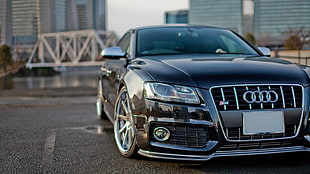 photography of black Audi car HD wallpaper