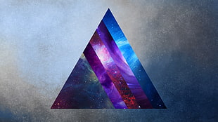 triangular galaxy print logo, space, prism, triangle HD wallpaper