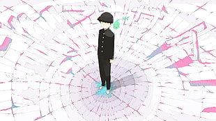 black-haired male in black top anime character illustration, Mob Psycho 100, Kageyama Shigeo, Ekubo HD wallpaper