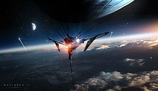 Explorer game application, space, planet, Moon, Sun HD wallpaper