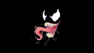 Marvel Venom illustration, Venom, Marvel Comics, villains, black background HD wallpaper