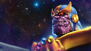 Thanos, Marvel Comics, villains, digital art HD wallpaper