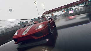 red and white sports car, Ferrari Challenge Stradale, Ferrari, Forza Horizon 2, video games HD wallpaper