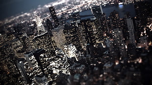 tilt-and-shift photography of downtown New York HD wallpaper