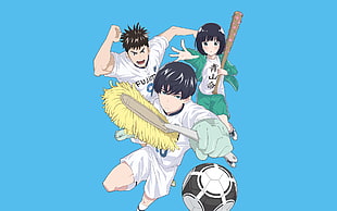 three anime characters, Keppeki Danshi! Aoyama-kun, Aoyama, Zaizen Kaoru, Gotō Moka HD wallpaper