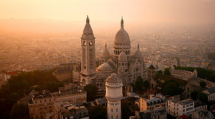 white concrete cathedral on aerial photography