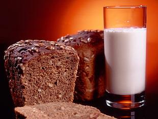 chocolate cake and a glass of milk HD wallpaper