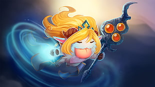 female cartoon character wallpaper, League of Legends, Poro, Janna (League of Legends) HD wallpaper