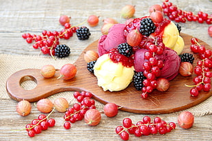 assorted fruits, food, ice cream HD wallpaper