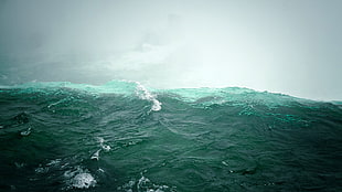 ocean waves illustration HD wallpaper