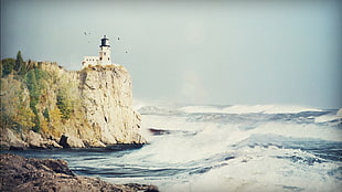 lighthouse near sea wallpaper, lighthouse