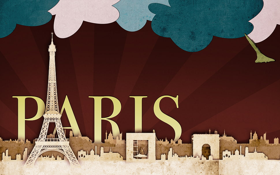 Paris freestanding letter with Eiffel tower standee HD wallpaper