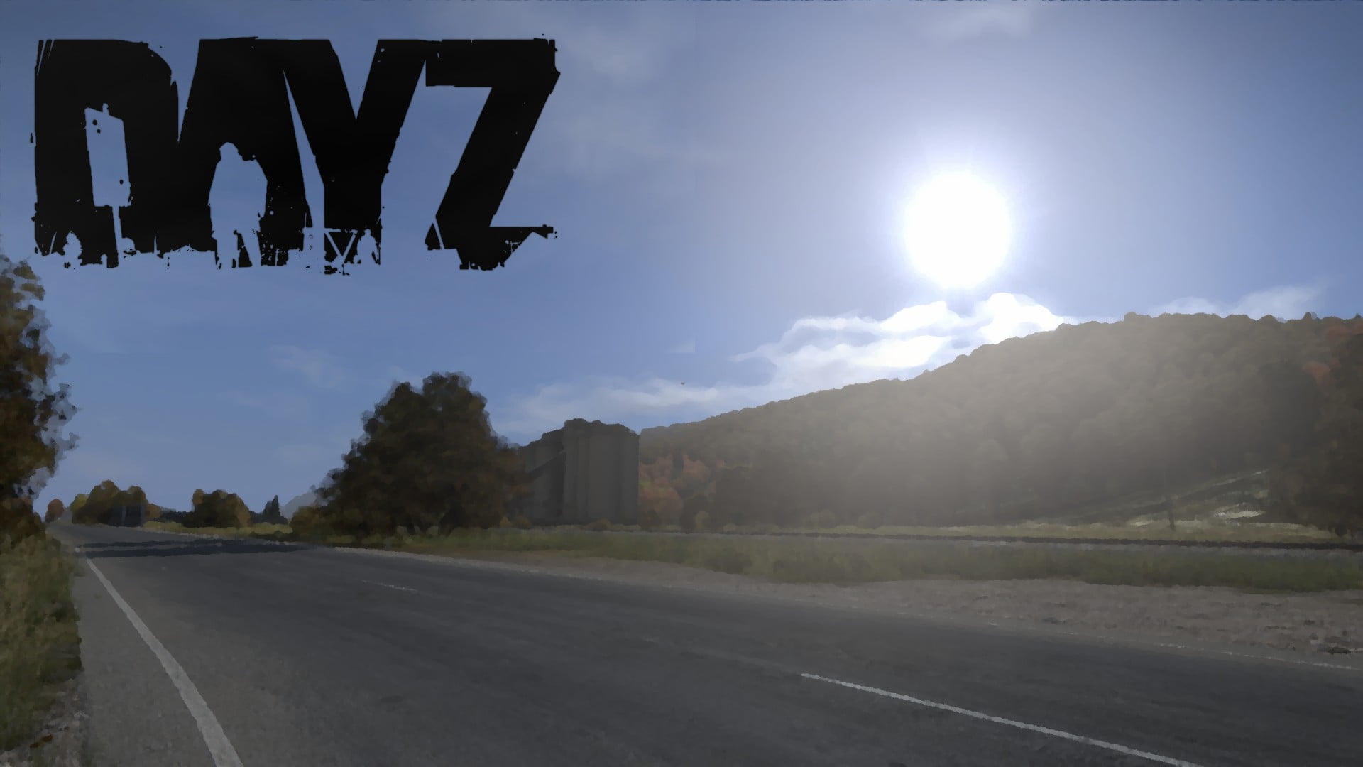 road background with Dayz text overlay, DayZ, Standalone, video games