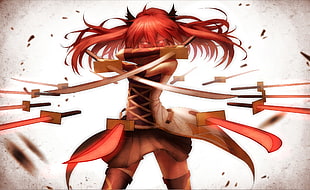 girl anime character with sword HD wallpaper