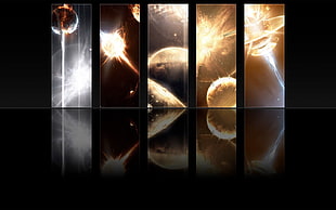 5-panel digital wallpaper of planets, space HD wallpaper