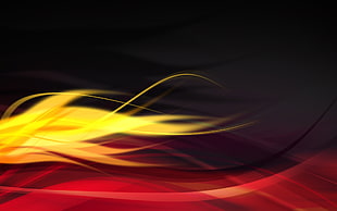 red and yellow digital wallpaper, abstract, graphic design, wavy lines, red