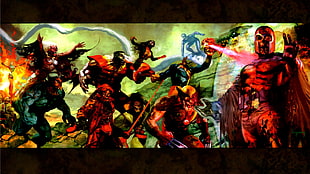 Marvel X-men painting, comics, X-Men, Wolverine, Magneto HD wallpaper