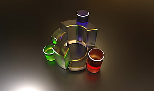 three-slot candle holder on black surface