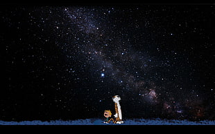 cartoon character digital wallpaper, Calvin and Hobbes HD wallpaper
