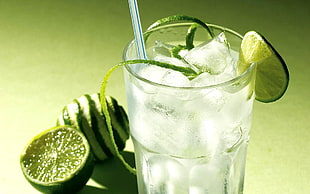 lemonade on clear drinking glass HD wallpaper