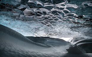 gray illustration, ice, cave
