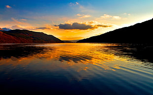 body of water, nature, landscape, sunset, lake HD wallpaper