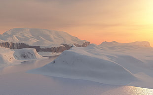 mountains with snow, landscape, winter, snow