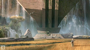 game digital wallpaper, landscape, fantasy art, watermarked HD wallpaper