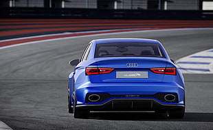 blue Audi car